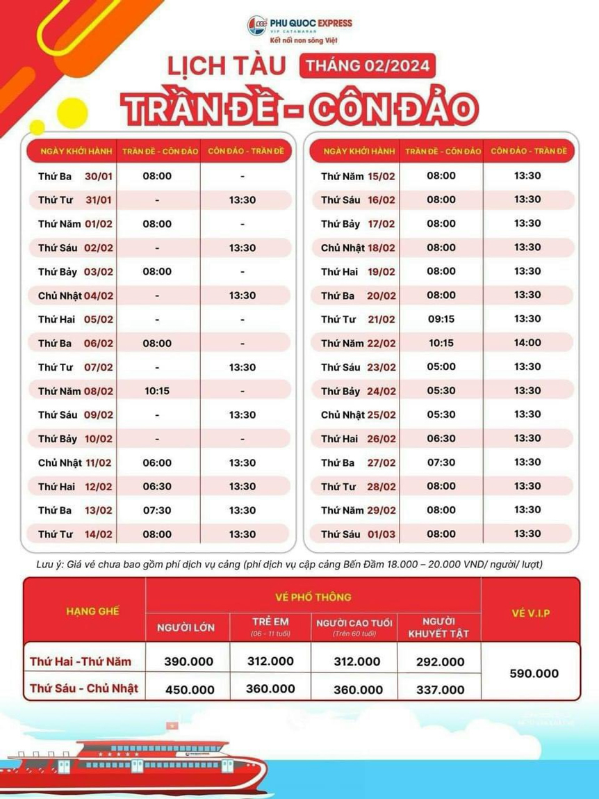 Vé tàu Sóc Trăng - Côn Đảo, Vé tàu Trần Đề - Côn Đảo, Vé tàu cao tốc Phú Quốc Express